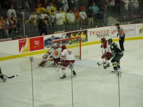 Shot by NMU on FSU goalie Taylor Nelson, Photo by Ben Thayer, Sports Editor