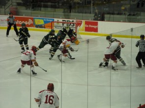 Action in the Wildcat zone, photo by Ben Thayer, Sports Editor