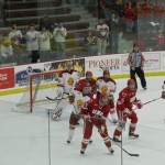 Ferris goalie Pat Nagle gave a strong showing in the victory over University of Nebraska-Omaha stopping 33 of 34 shots. Photo by Kelsey A. Schnell, Editor in Chief
