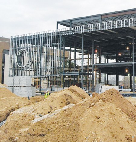 The Build: The optometry building construction is well underway and is slated to be finished in time for spring semester 2011. Photo By: Sam Lehnert | Ad Layout Staff