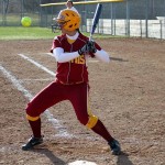 Season Closing: Lindsey Pettit, sophomore first baseman, steps up to bat during a game against LSSU. The Bulldogs will close their season with four road games against Hillsdale and two at Wayne State. Photo By: Brock Copus | Photographer