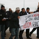 Honoring MLK: The 25th annual MLK Freedom March was held Jan. 16 to honor Dr. Martin Luther King Jr. FSU students from various organizations marched with signs that depicted messages of freedom and equality. Photo by: Kate Dupon | Photo Editor
